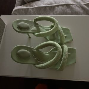 Super cute mint Alexander Wang Sandals. These are the Julie tubular sandals